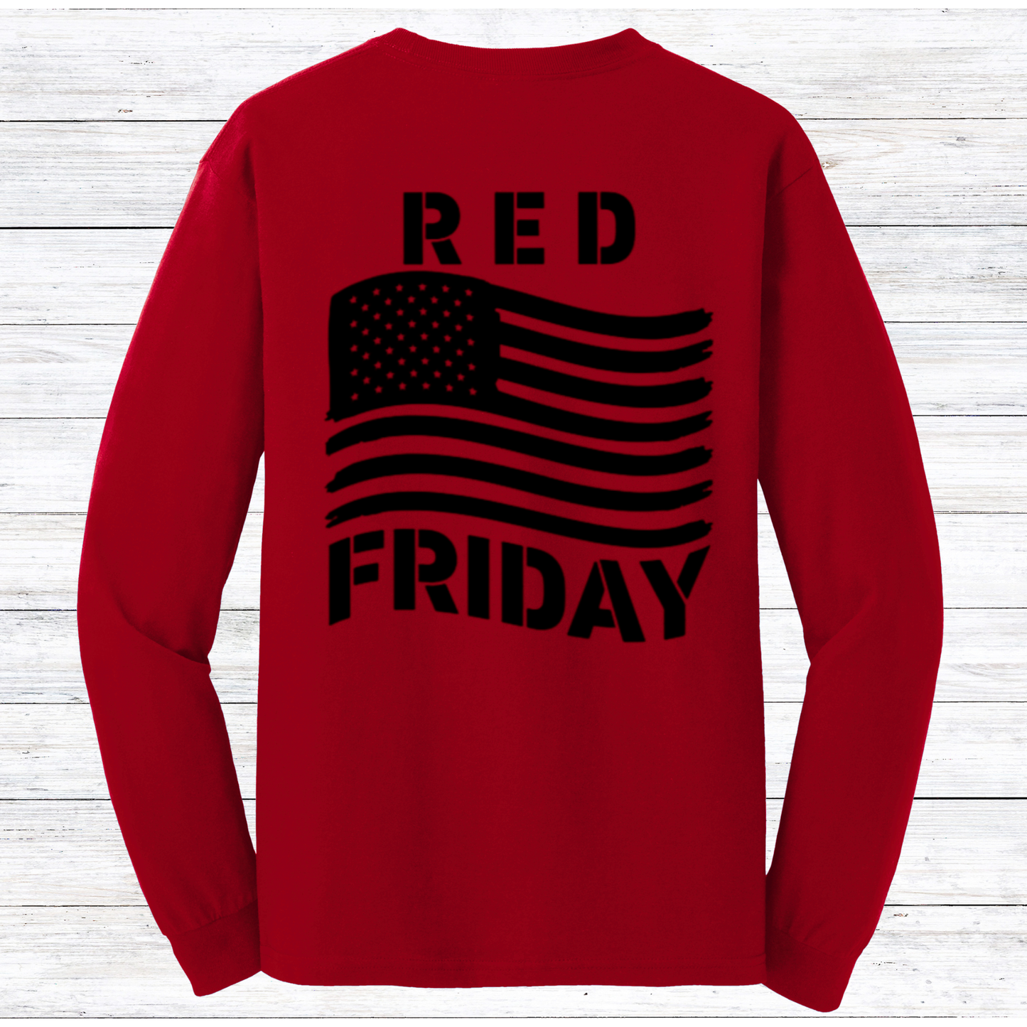 RED FRIDAY GRAPHIC T-SHIRT-HTV-LONG SLEEVE