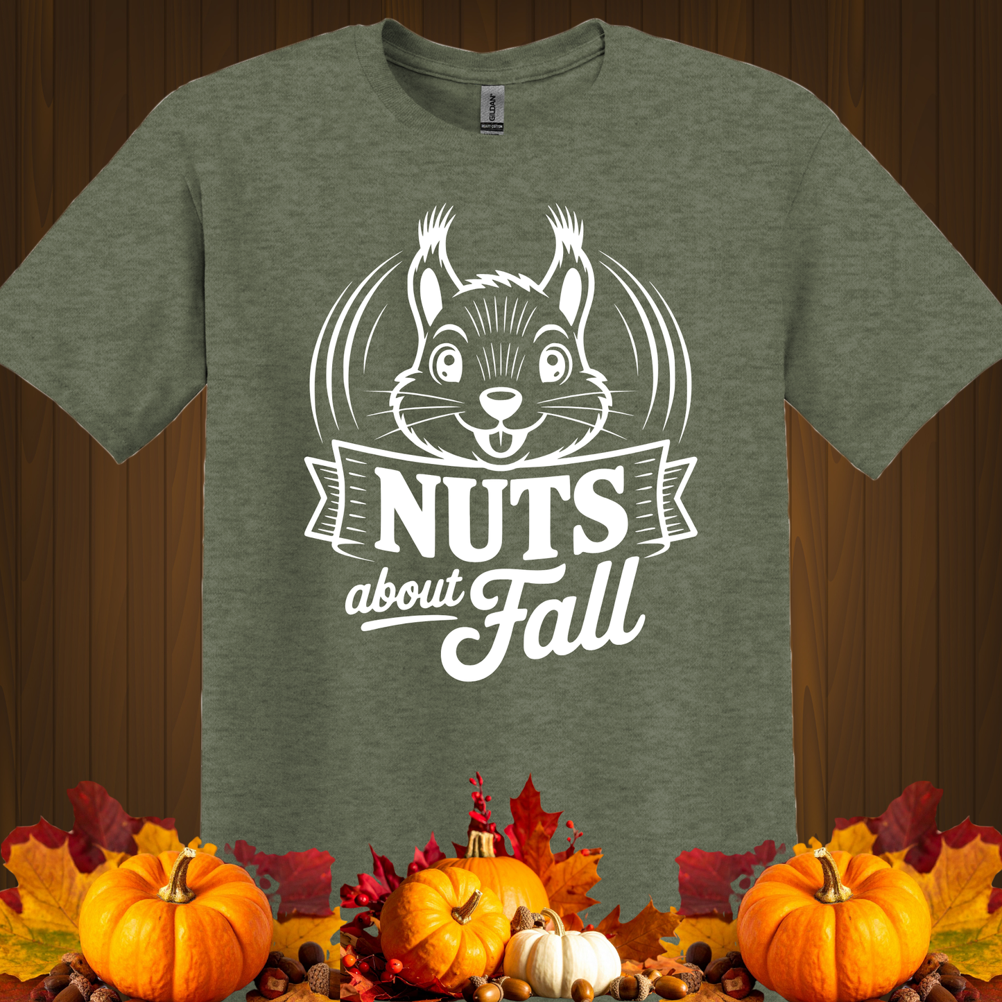 FALL GRAPHIC T-SHIRT-NUTS FOR FALL