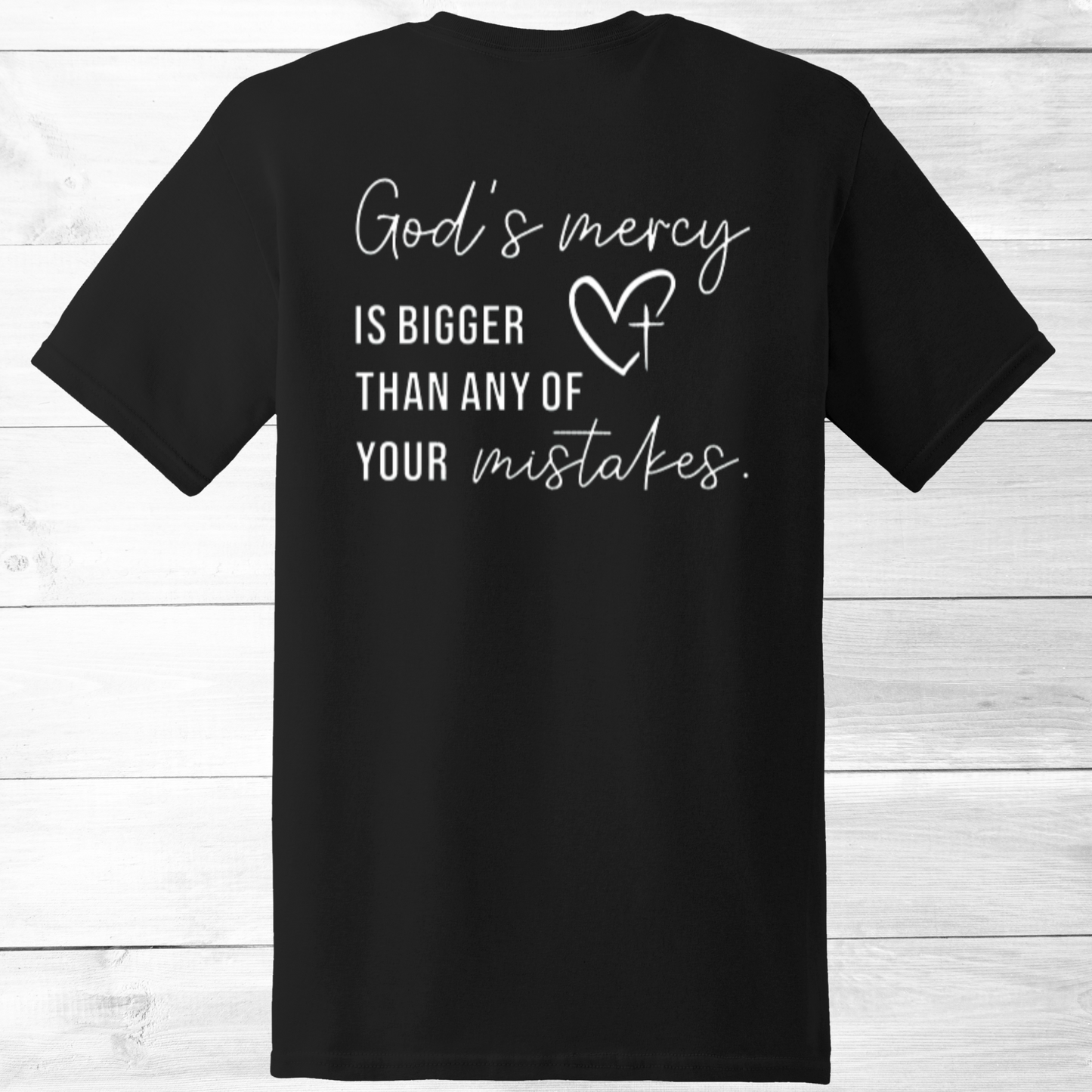 CHRISTIAN GRAPHIC T-SHIRT, GOD'S MERCY HEART