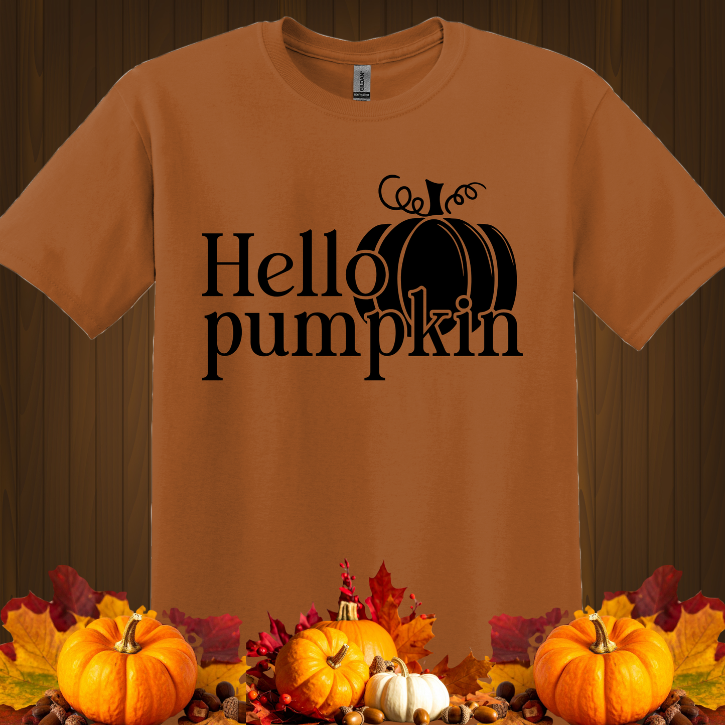 FALL GRAPHIC T-SHIRT-HELLO PUMPKIN
