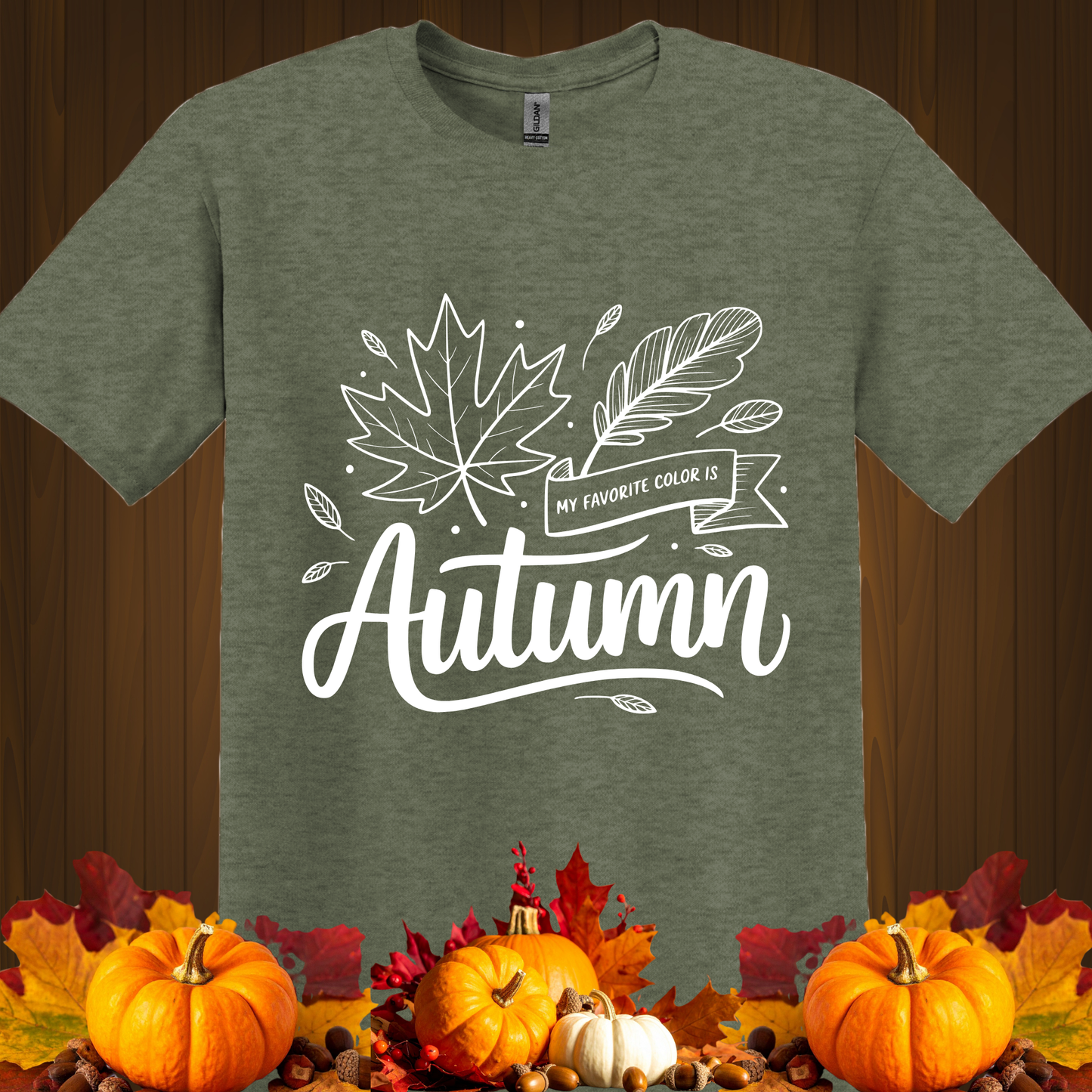 FALL GRAPHIC T-SHIRT-MY FAVORITE COLOR IS AUTUMN