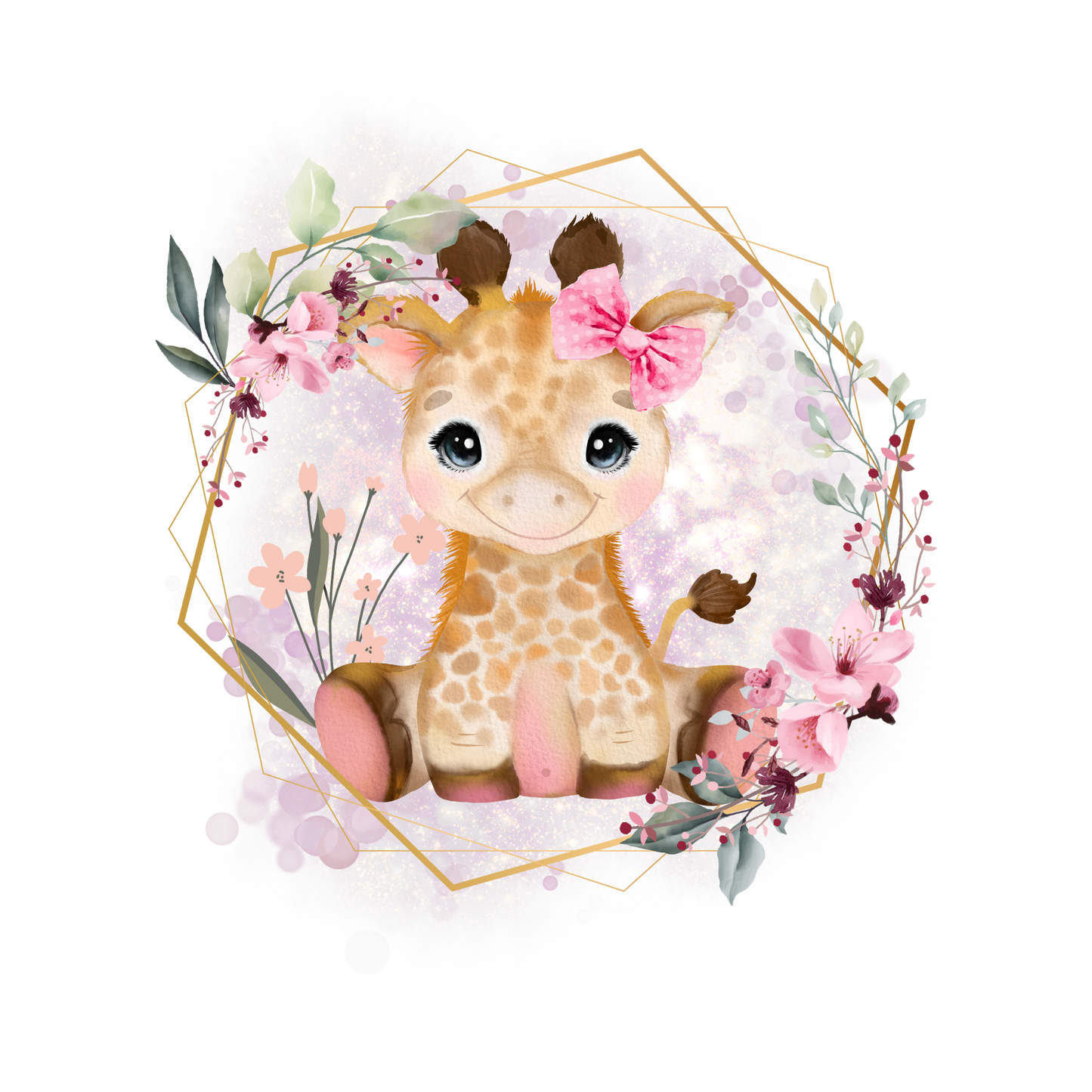 SUBLIMATION BABY ONESIE, PINK BABY GIRAFFE