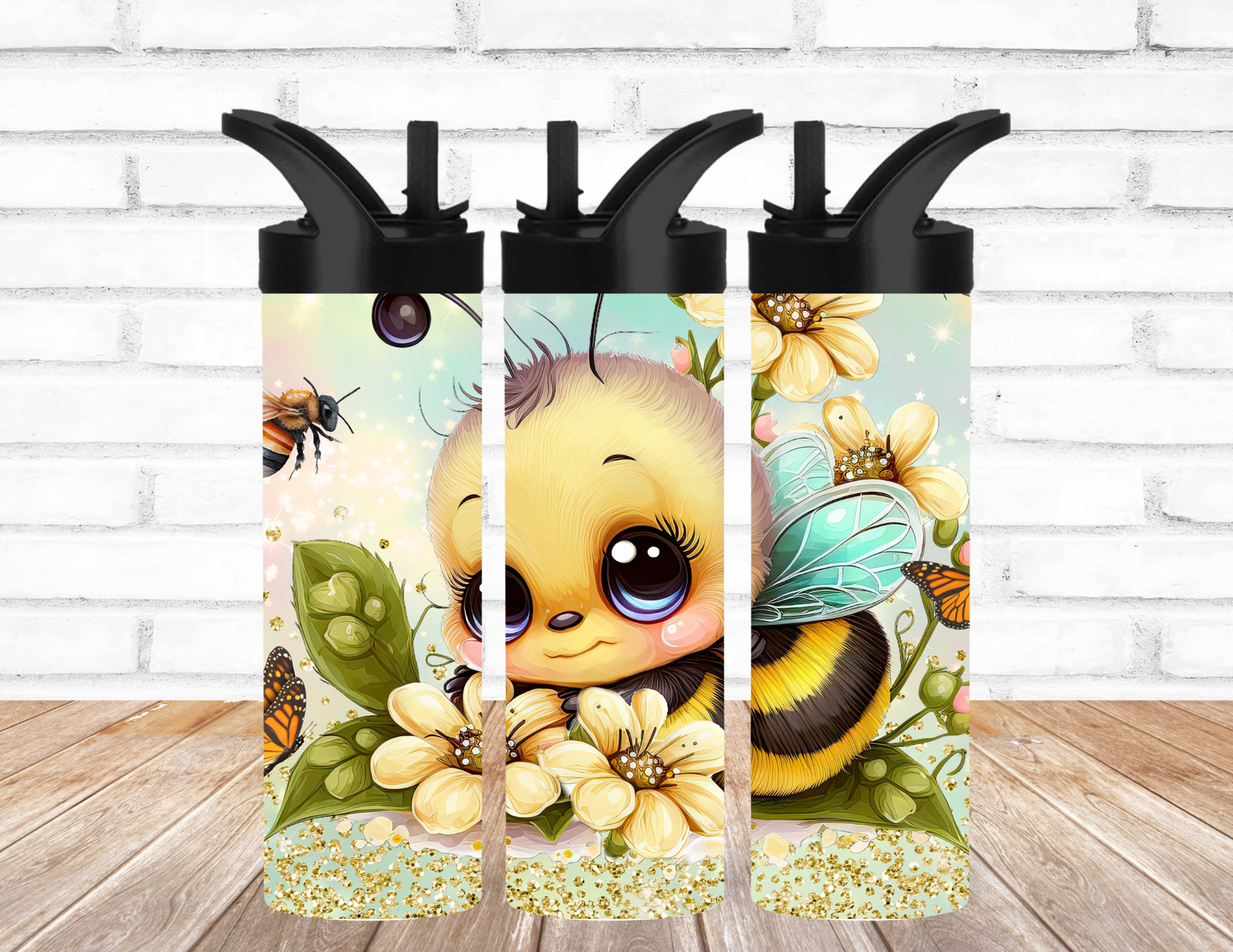 20oz SKINNY INSULATED TUMBLER... CUTE BUMBLE BEE