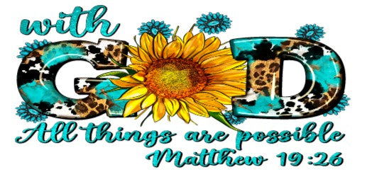 Sublimation Mugs, Faith, With God all things are possible, sunflower