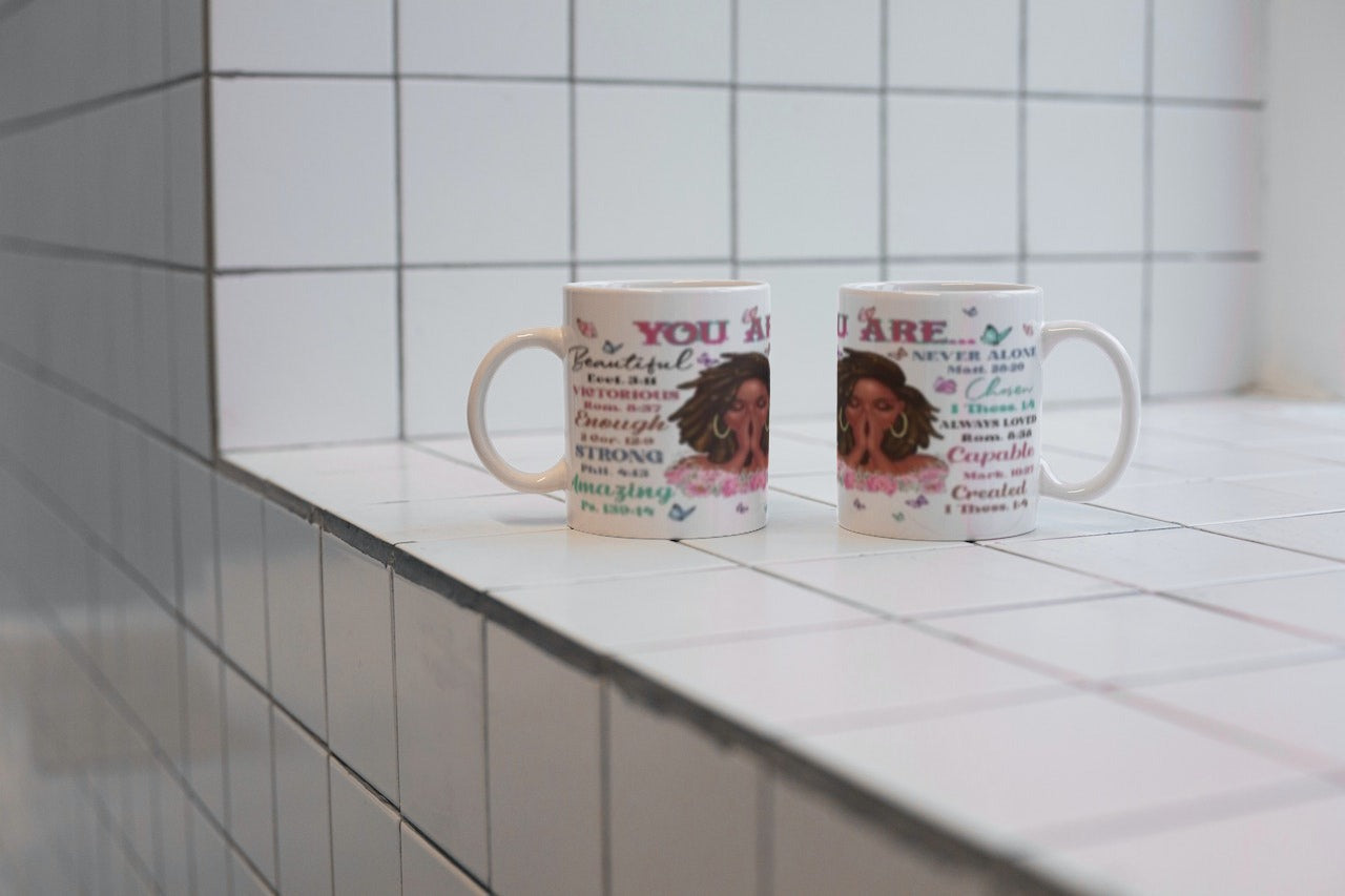 Sublimation Mugs, Faith, Beautiful Black Woman