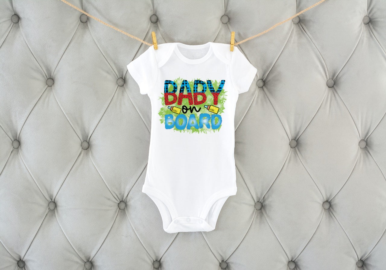 SUBLIMATION BABY ONESIE, BABY ON BOARD