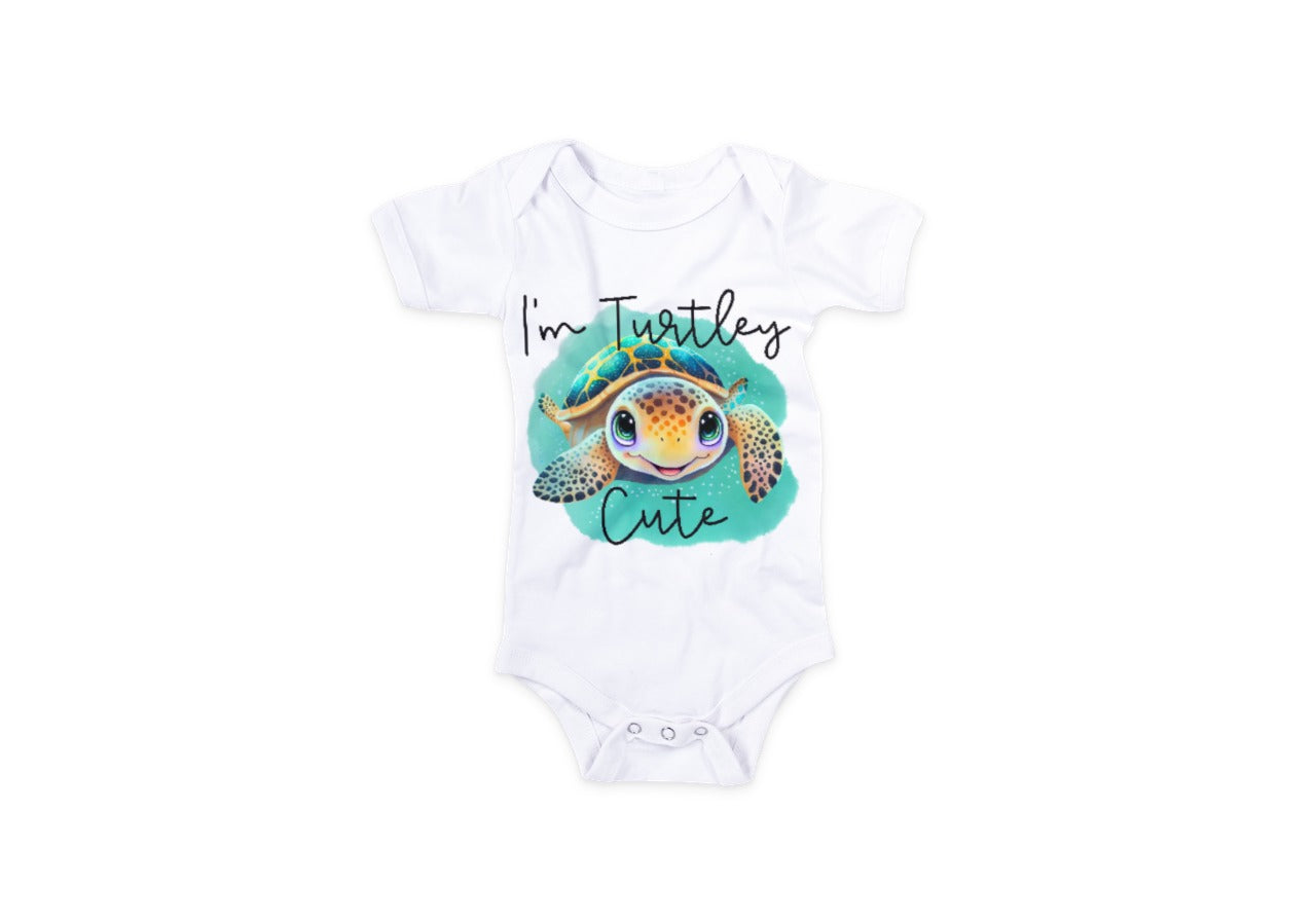 SUBLIMATION BABY ONESIE, I'M TURTLEY CUTE