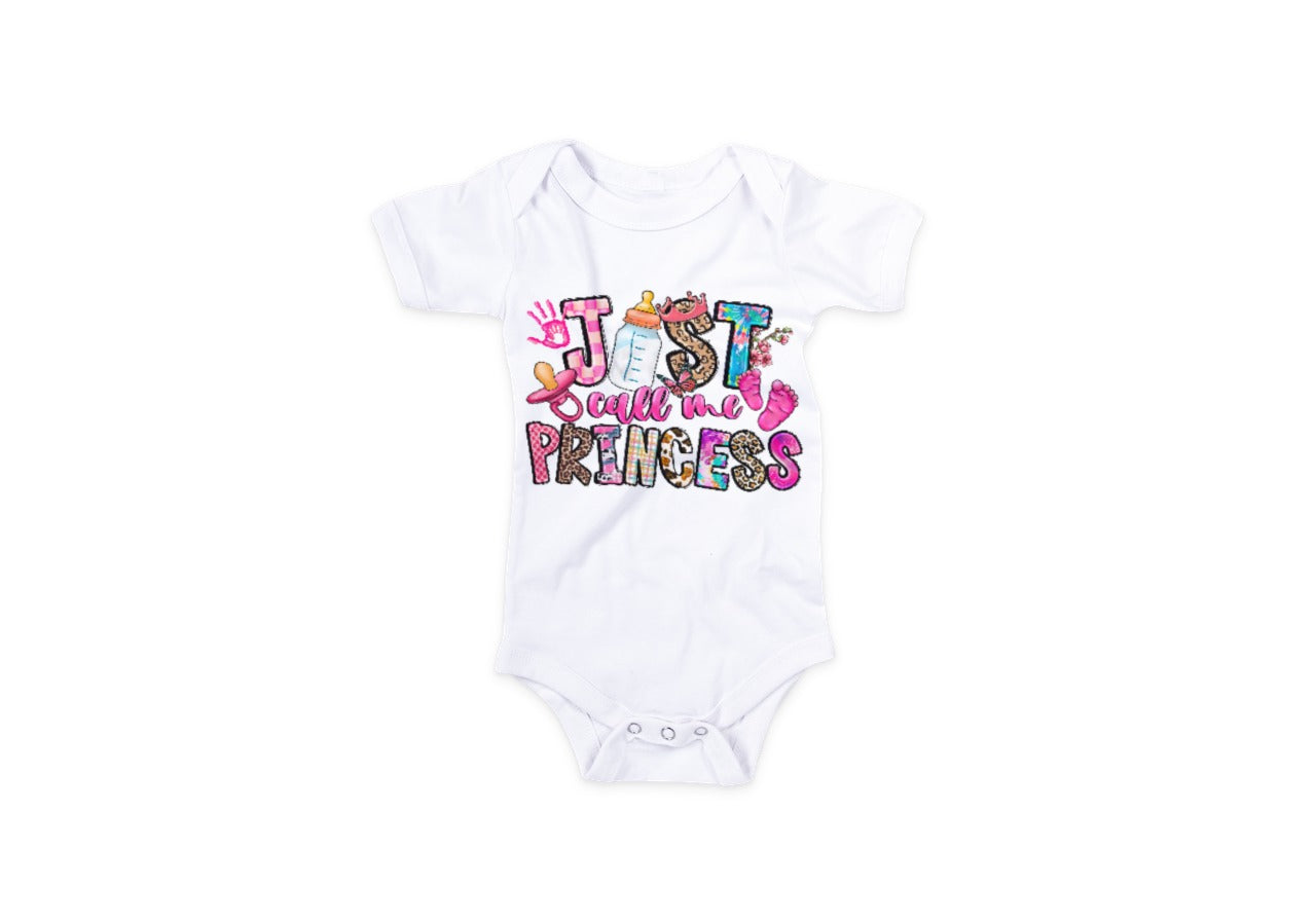 SUBLIMATION BABY ONESIE, JUST CALL ME PRINCESS