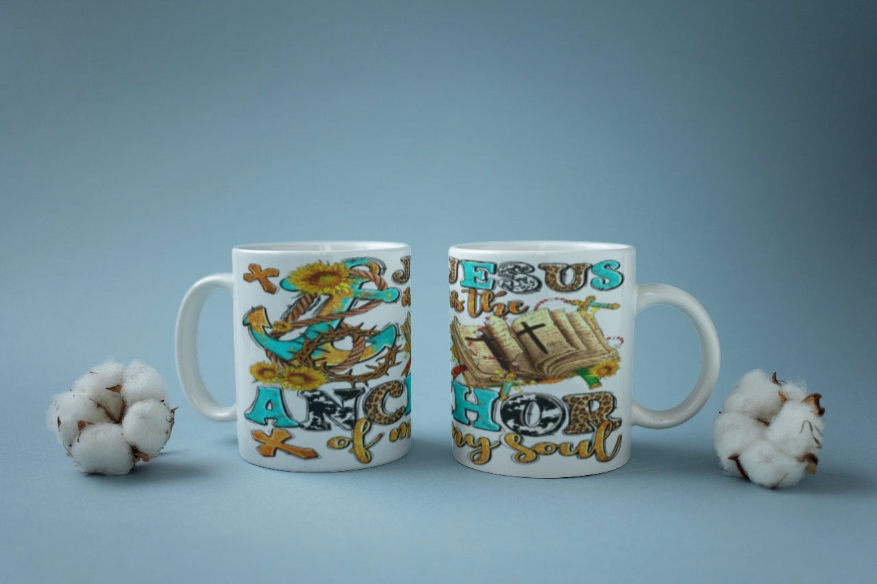Sublimation Mugs, Faith, Jesus is the anchor of my soul