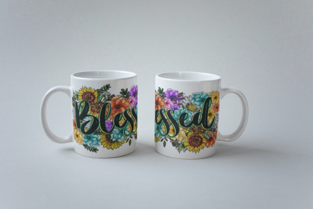 Sublimation Mugs, Faith, Blessed Sunflower