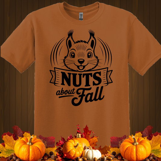 FALL GRAPHIC T-SHIRT-NUTS FOR FALL