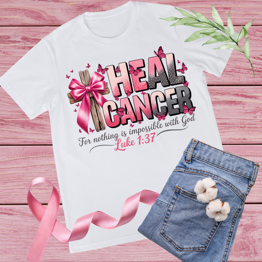 BREAST CANCER AWARENESS SUBLIMATION T-SHIRTS-HEAL CANCER