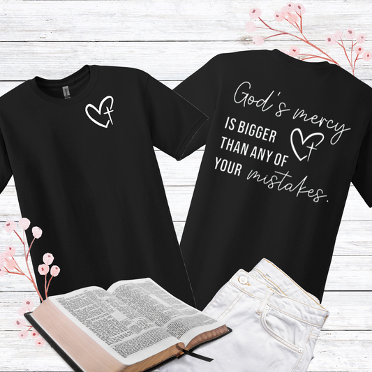 CHRISTIAN GRAPHIC T-SHIRT, GOD'S MERCY HEART