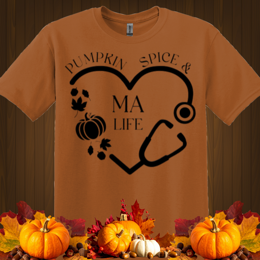 FALL GRAPHIC T-SHIRT-PUMPKIN SPICE AND MA LIFE