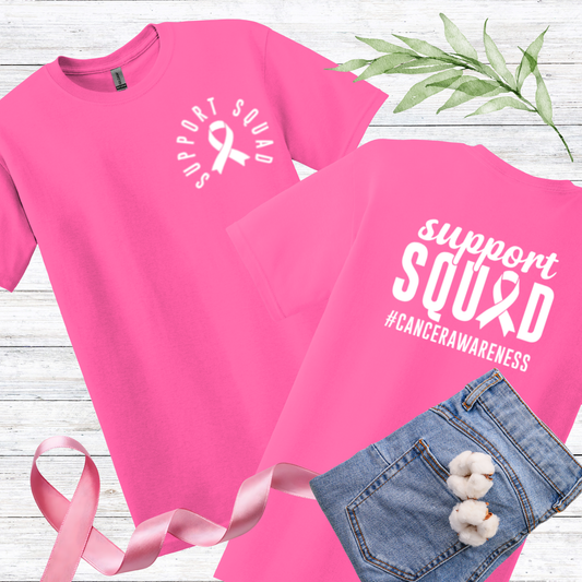 BREAST CANCER AWARENESS GRAPHIC T-SHIRT-SUPPORT SQUAD