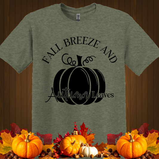 FALL GRAPHIC T-SHIRT-FALL BREEZE AND AUTUMN LEAVES