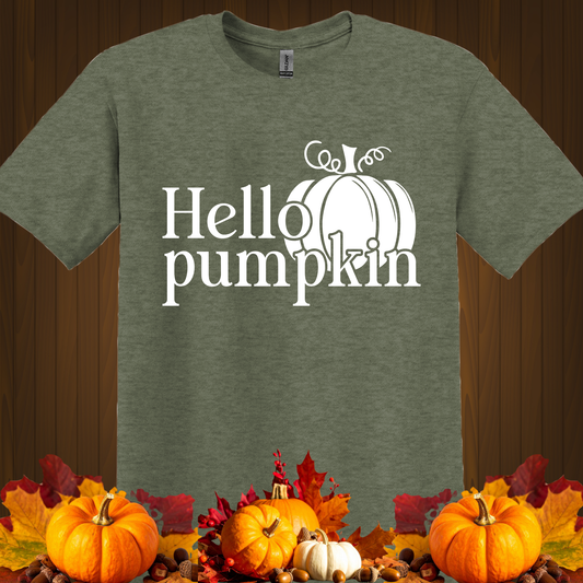 FALL GRAPHIC T-SHIRT-HELLO PUMPKIN