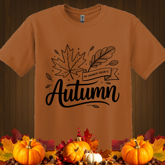 FALL GRAPHIC T-SHIRT-MY FAVORITE COLOR IS AUTUMN