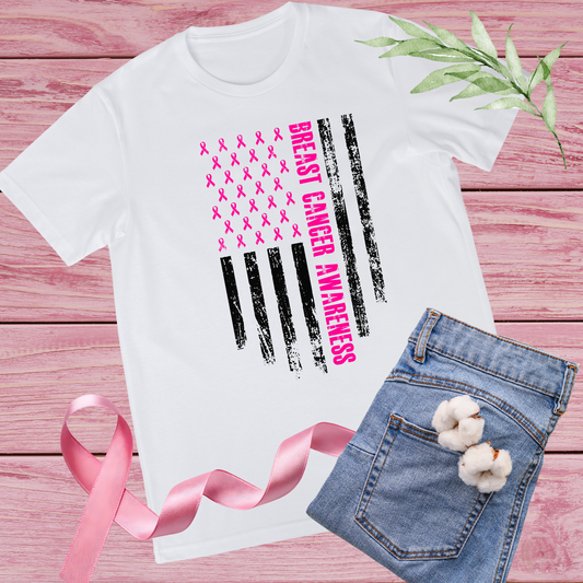 BREAST CANCER AWARENESS SUBLIMATION T-SHIRTS-FLAG
