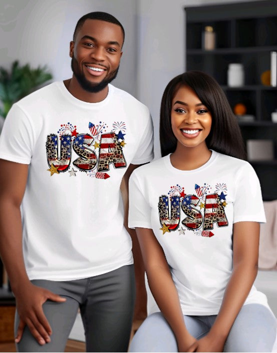 4TH OF JULY, Sublimation T-Shirts, Patriotic, USA Fireworks