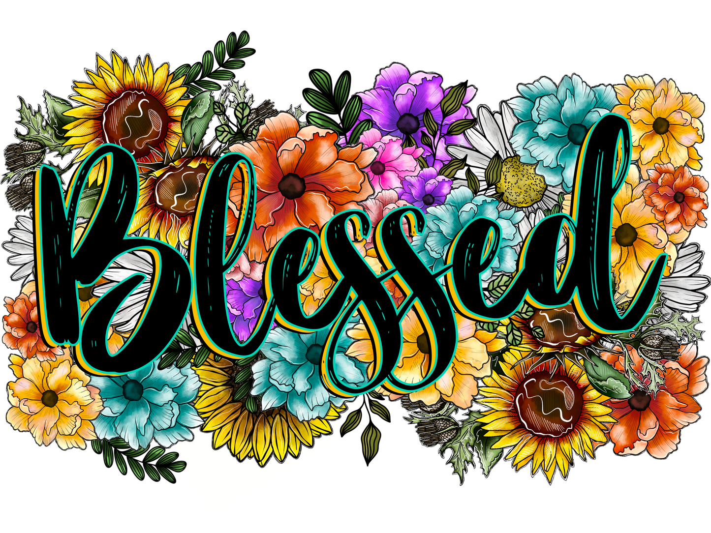 Sublimation T-Shirts, Faith, Blessed sunflowers