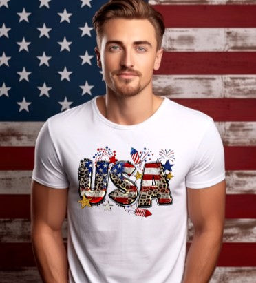 4TH OF JULY, Sublimation T-Shirts, Patriotic, USA Fireworks