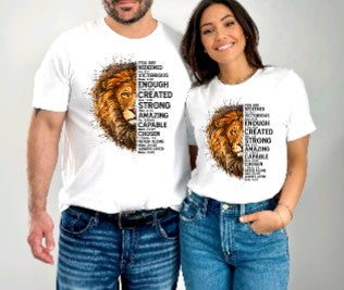 Sublimation T-Shirts, Faith, Lion half face