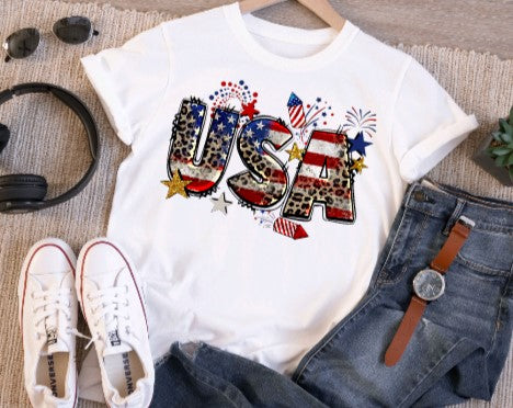 4TH OF JULY, Sublimation T-Shirts, Patriotic, USA Fireworks