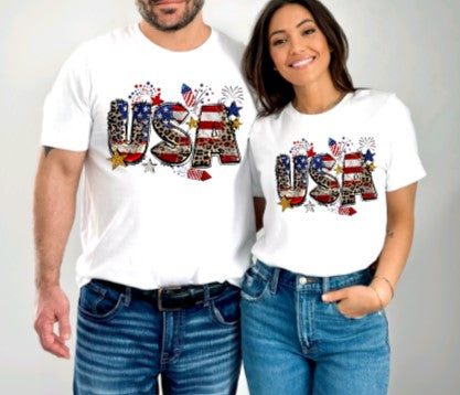 4TH OF JULY, Sublimation T-Shirts, Patriotic, USA Fireworks